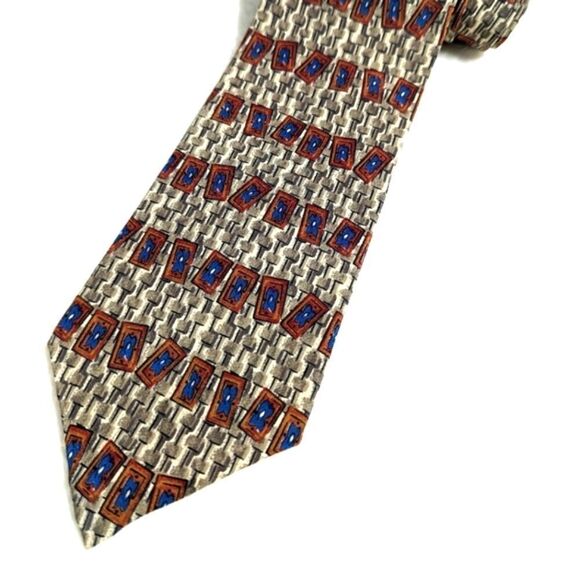 Men's Vintage 100% Silk Abstract Motif Tie by Robert Stewart - Picture 9 of 9